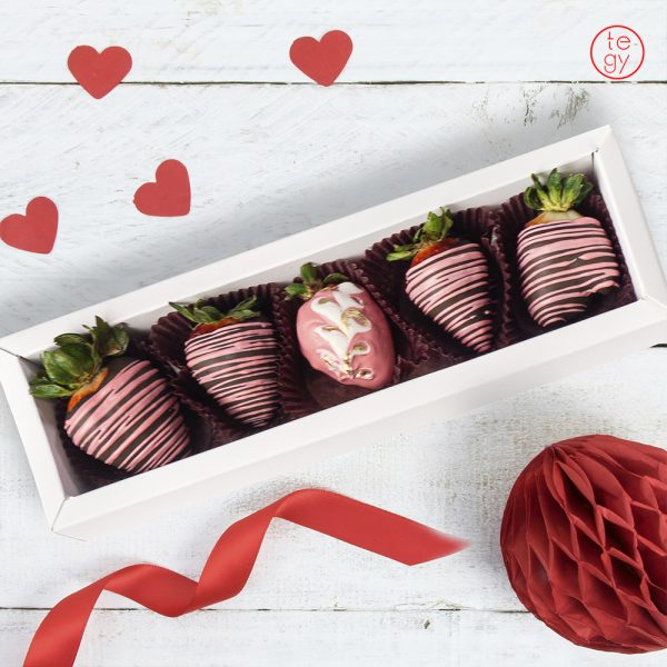 Caja con 5 Fresas con Chocolate